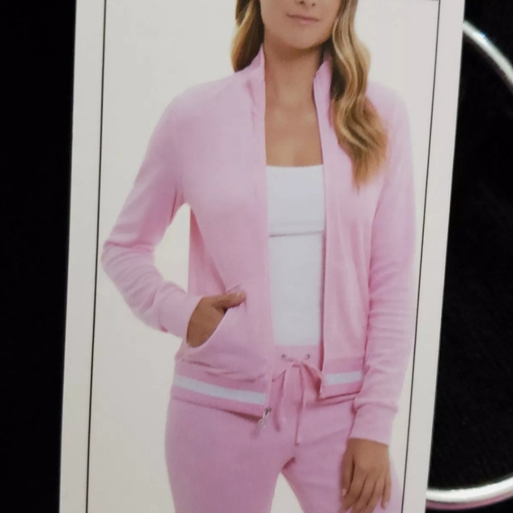 Juicy Couture velour jacket pink zip NWT